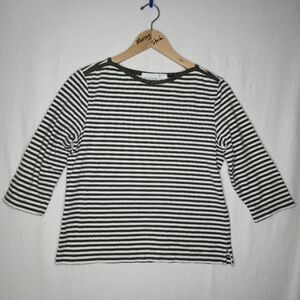 Liz Claiborne Ladies Dark Green Striped Three Quarter Sleeve Top Size Petite S